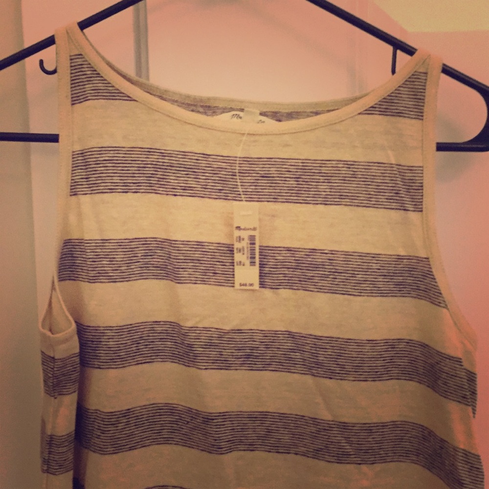 Madewell striped sleeveless top- new without tag